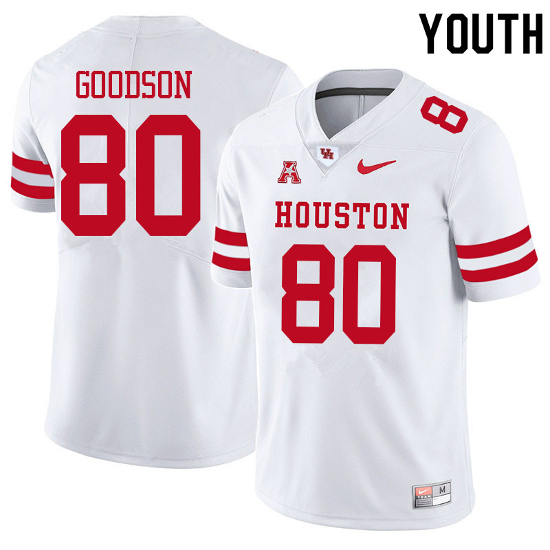 Youth #80 Dekalen Goodson Houston Cougars College Football Jerseys Sale-White